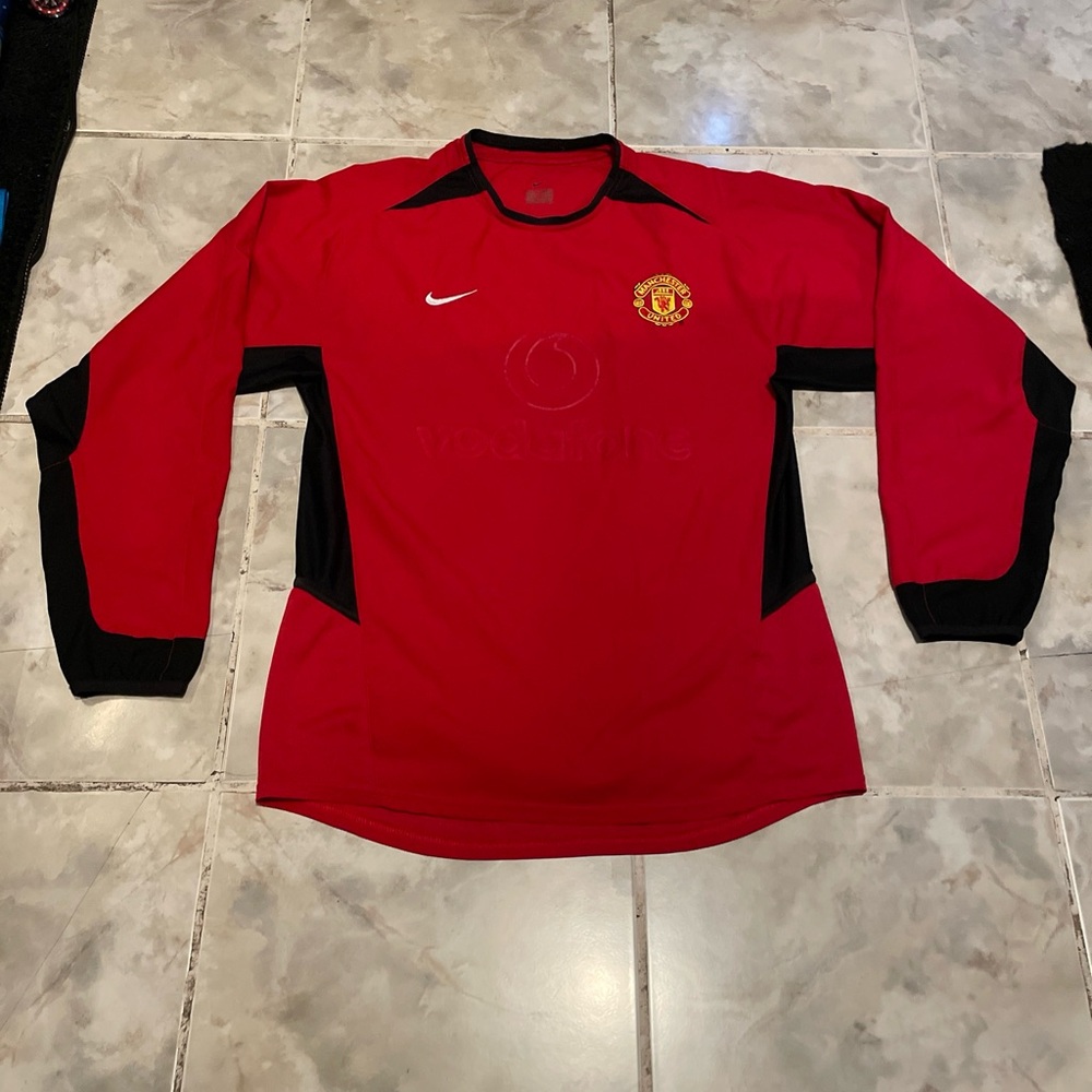 MANCHESTER UNITED 2002 2004 HOME SHIRT JERSEY LONG SLEEVE NIKE 184948 SZ S